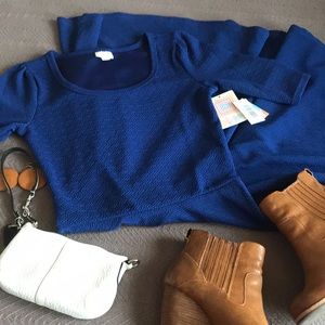 Blue textured lularoe nicole